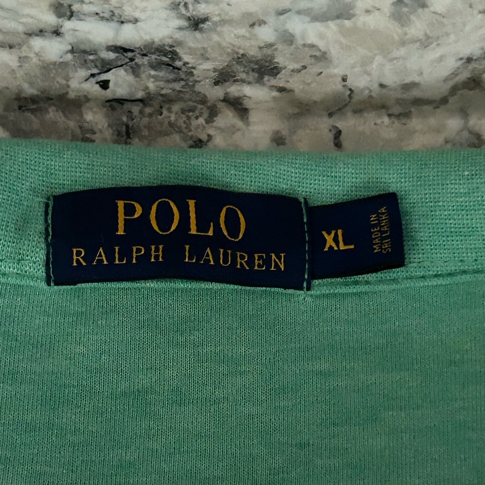 Polo Ralph Lauren 1/4 Zip Mint Green Mock Neck Pullover Sweater Pony Size XL - Picture 6 of 11